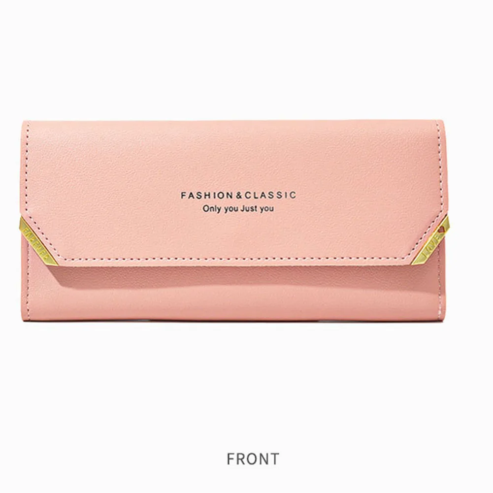 

Длинный кошелек из искусственной кожи, вместительный бумажник с несколькими отделениями для карт для взрослых, подростковые качественные ...