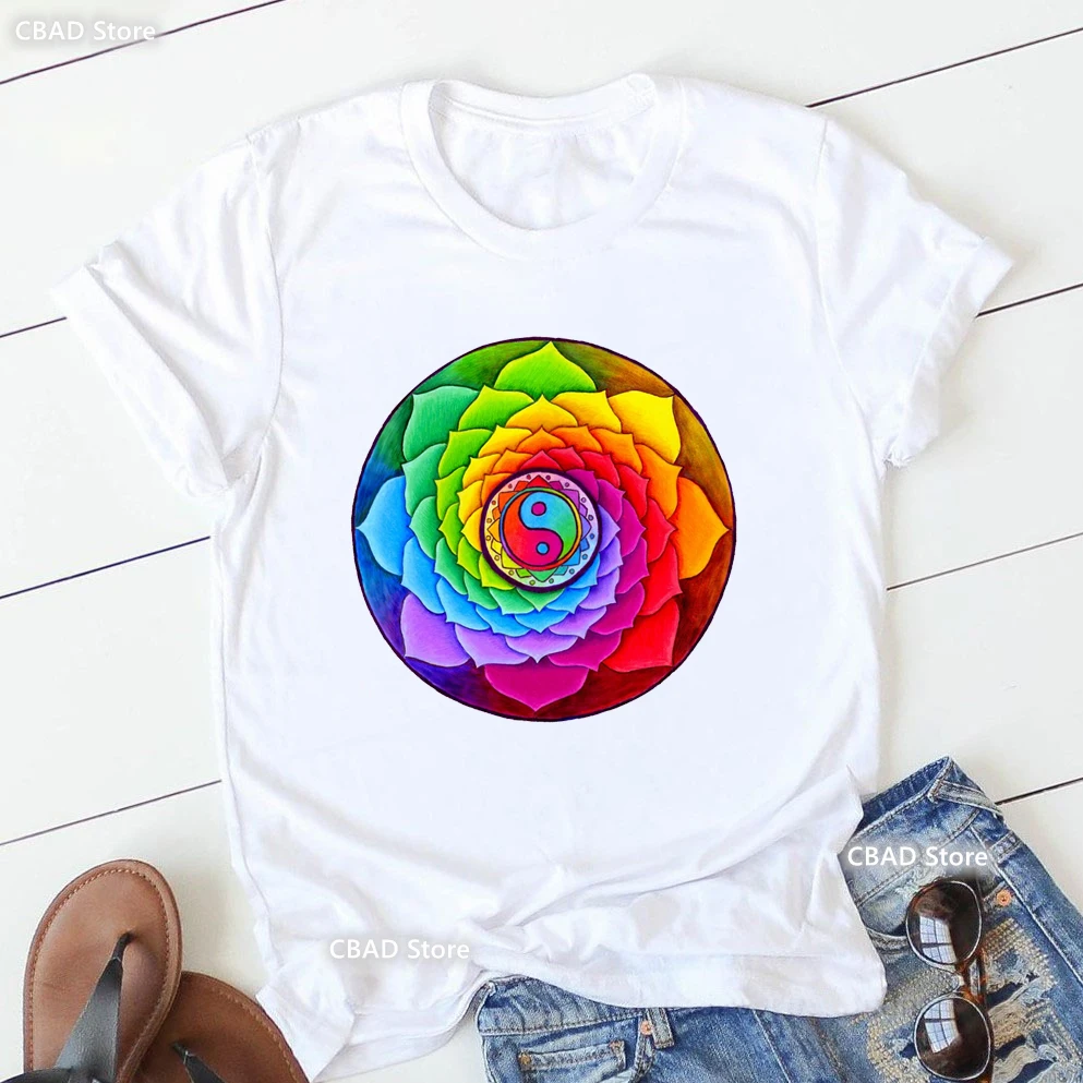 Красочная футболка с принтом бабочки медитации, забавная женская футболка с ламой, йогой, позой и ламазой, женская футболка в стиле Харадзюку, летний топ, футболка