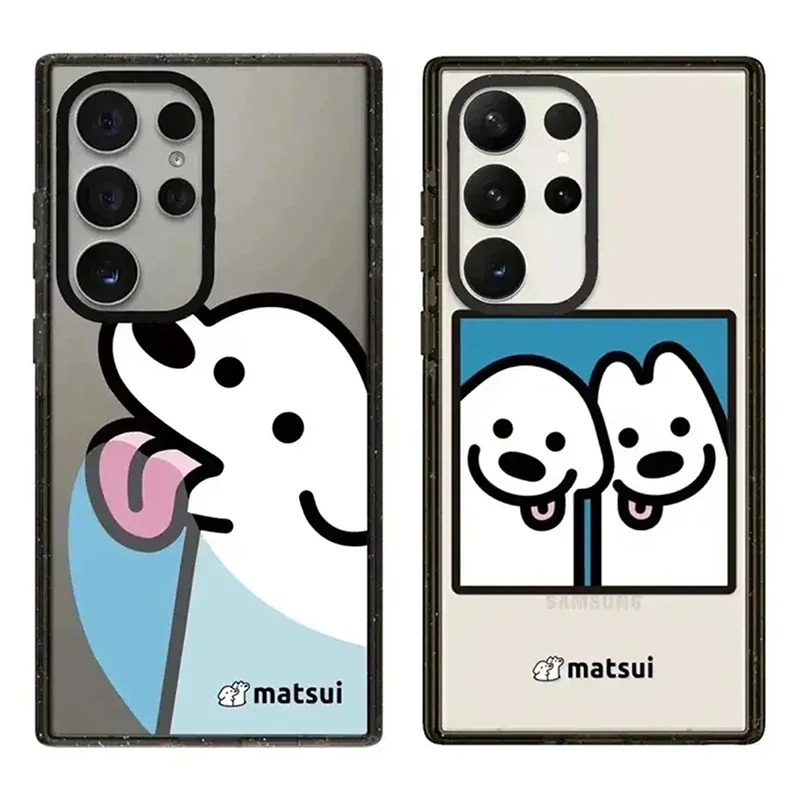 Милый акриловый черный чехол с изображением собаки для Samsung Galaxy S22 S23 S24 Ultra + Plus