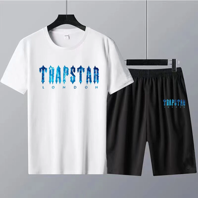 New Summer Trapstar T Shirt and Shorts Set Luxury Brand Cotton Men's T-Shirt Print 2 Piece Suit Women's Tracksuit Free Shipping