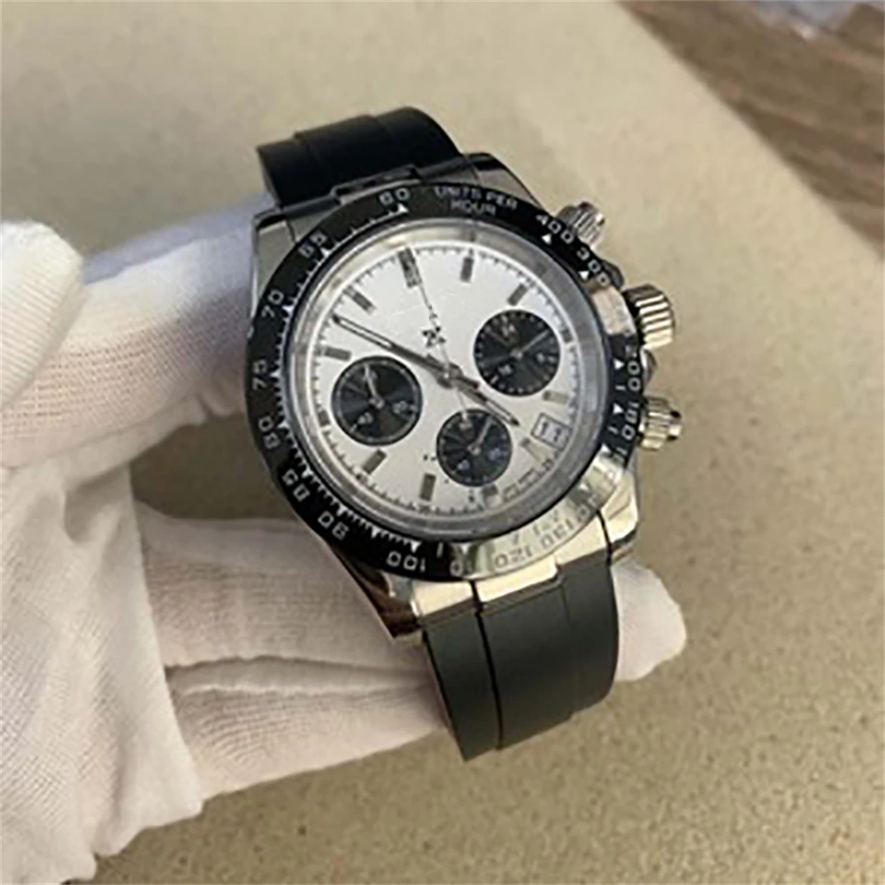 

Simple Modified Watch 40mm Stainless Steel Case Sapphire Flat Mirror Glass VK63 Movement Quartz Watch