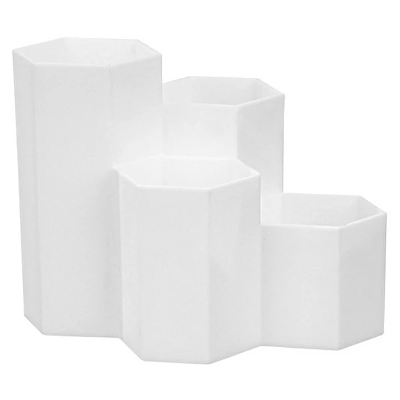 

Office Stationery Hexagonal Pen Holder Creative Office Desktop Storage Box Honeycomb Compartment Design Pencil Box
