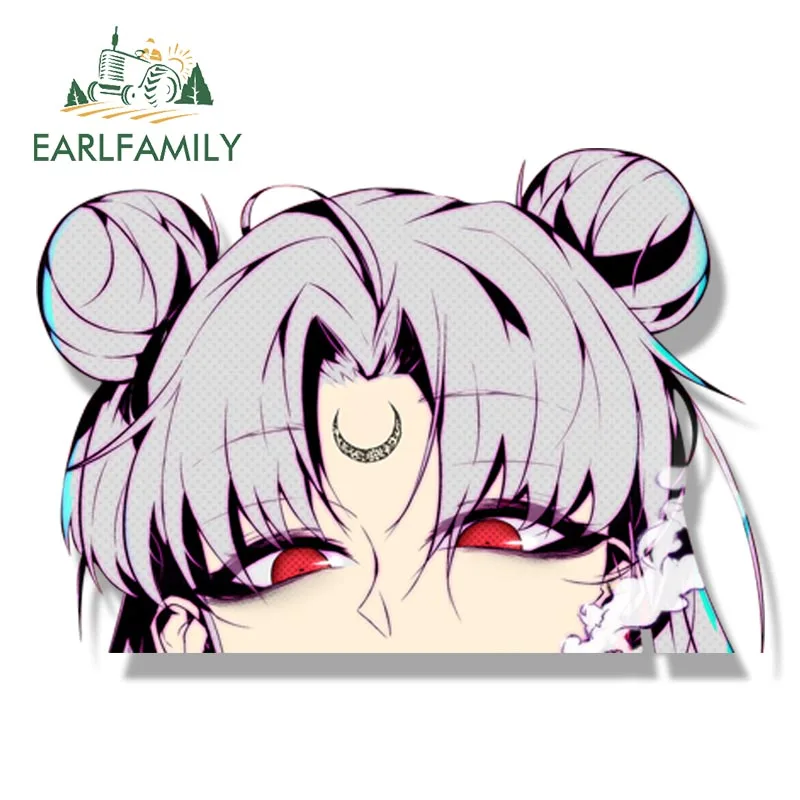 

EARLFAMILY 13 см для милых девочек, автомобильные наклейки, аниме, виниловые автомобильные аксессуары, наклейка на мотоцикл, доска для серфинга, ноутбук, водонепроницаемый кемперван