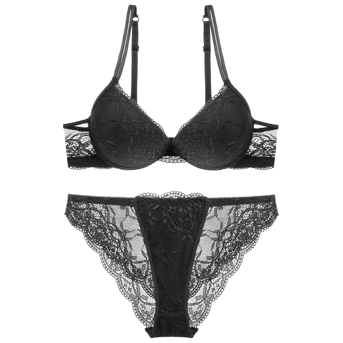 

6 Colors Sexy Lingerie Set Push Up Lace Underwear Women Bras Brief Sets Double Straps Sostenes De Mujer Ropa Interior Femenina