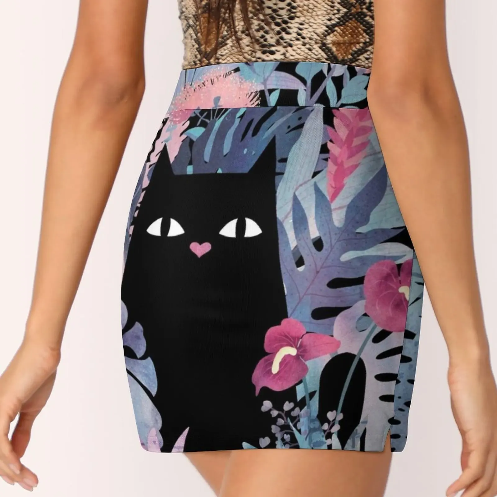 Popoki (пастельный черный бархат) Корейская модная юбка Летние юбки для женщин