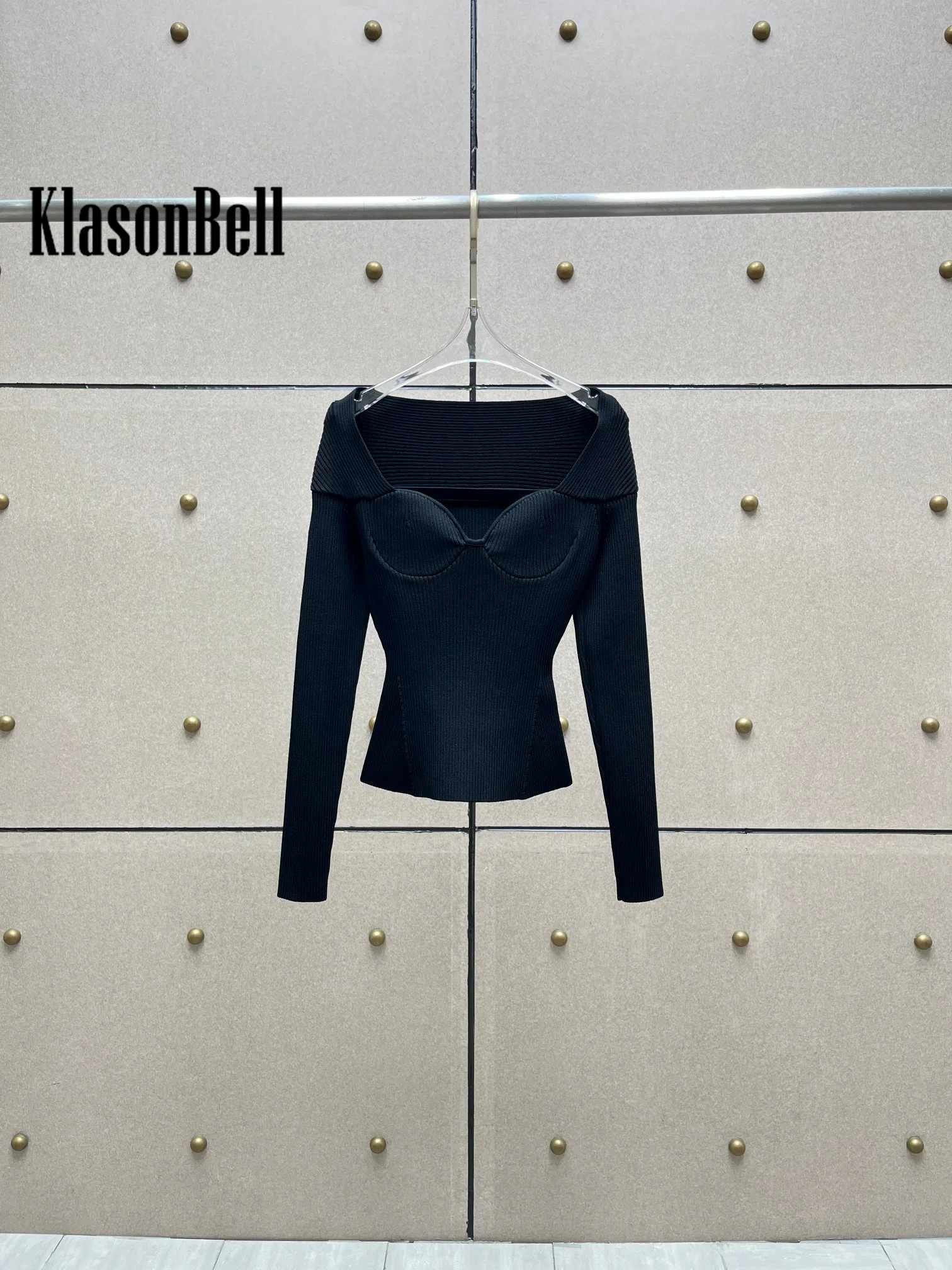 11 28 KlasonBell Ребристый эластичный трикотаж сексуальный с открытыми плечами и