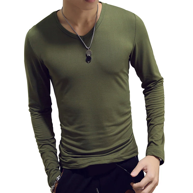 

B1749 1pc Fashion Hot Sale Classic Long Sleeve T-Shirt For Men Fitness T Shirts Slim Fit Shirts Designer Solid Tees Tops