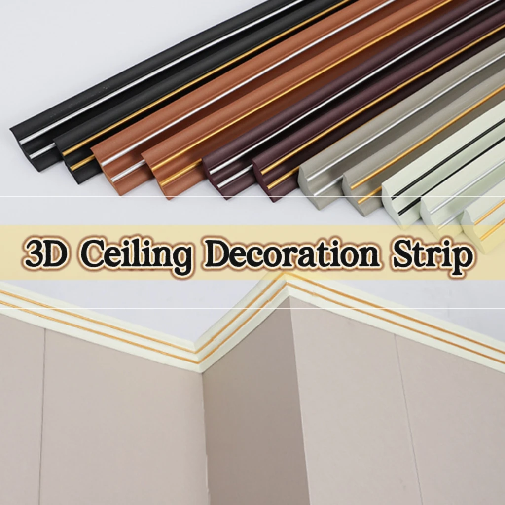 

Ceiling Decoration Strip Waterproof Pvc Edge Banding Soft Corner Line Self Adhesive Top Corner Line Waist Line Wall Foam Border