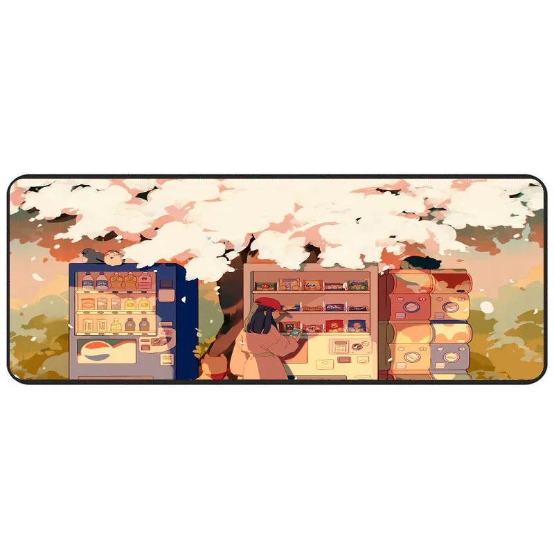 drop shipping anime mouse pad 40x90cm cherry blossoms large waterproof mousepad gaming accessoroes laptop gamer keyboard deskmat free global shipping