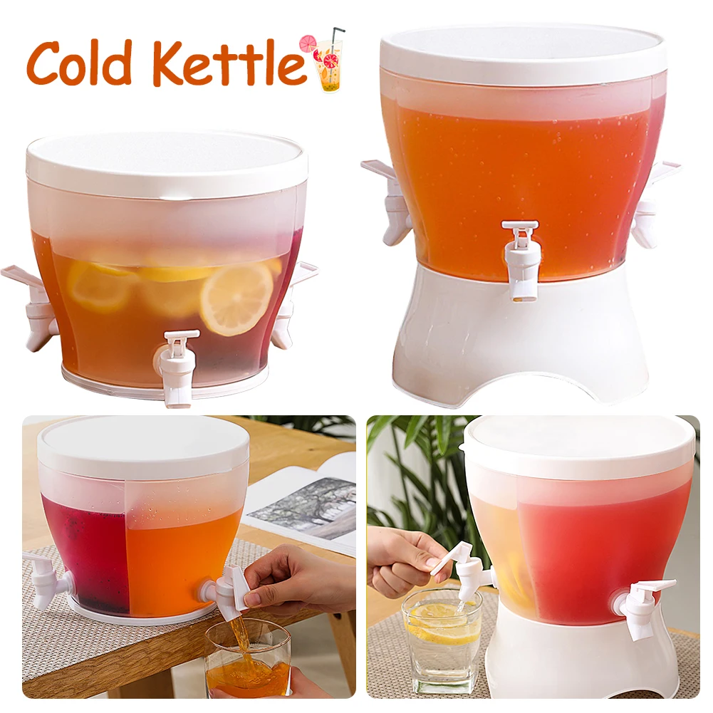 

Большой холодный чайник, 5 л, холодильник с краном, бутылка Lemonade, посуда для напитков, чайник, горшок, диспенсер для напитков, бытовое зеркаль...