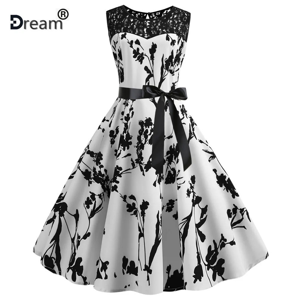 Женское винтажное платье с кружевом красное миди пышной юбкой в стиле рокабилли