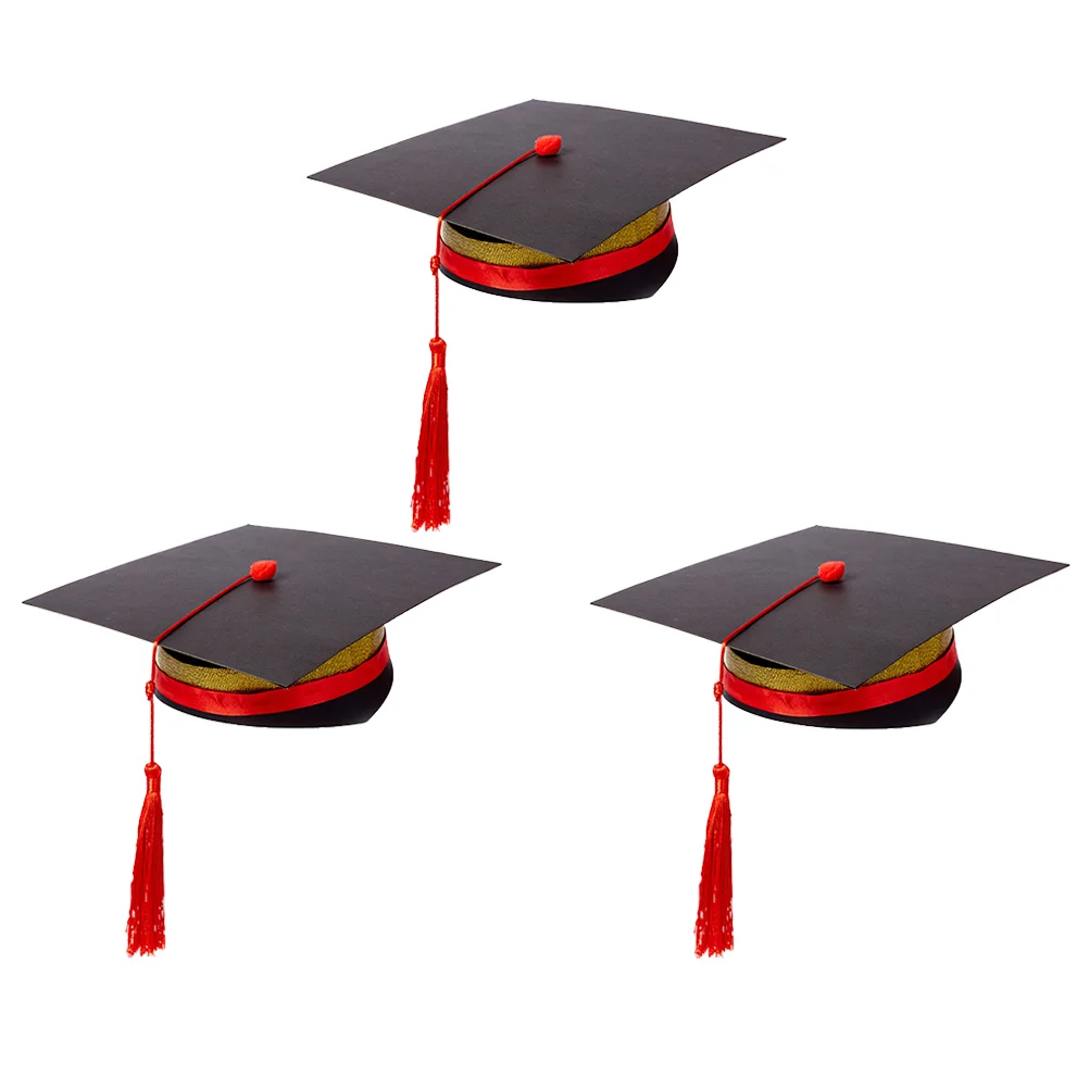 

3 Sets Preschool Graduation with Tassels Preschool Graduation Headbands Top Hats For Kids Bottle Toppers Bachelor