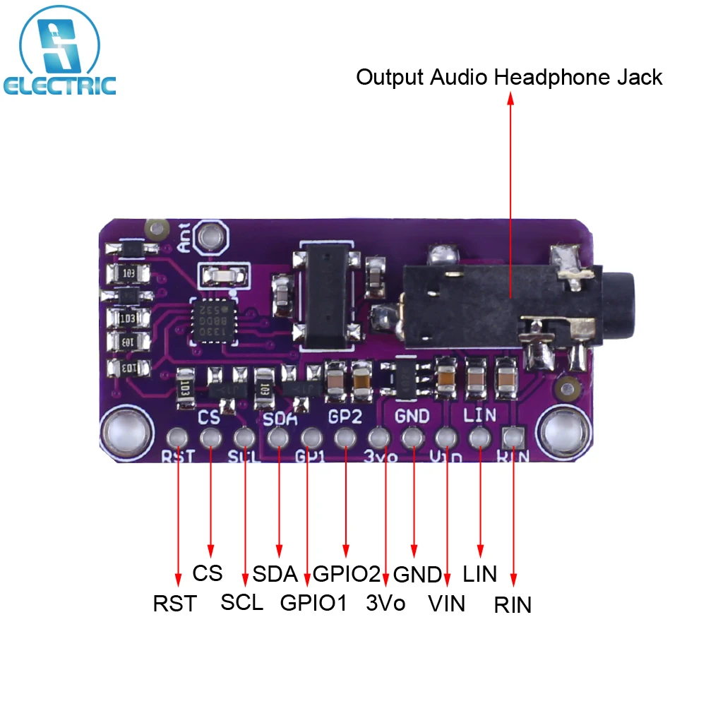 Стерео модуль FM-передатчика Φ SI4713 DC 3V-5V I2C интерфейс передачи данных RDS/RBDS интерфейс связи I2C
