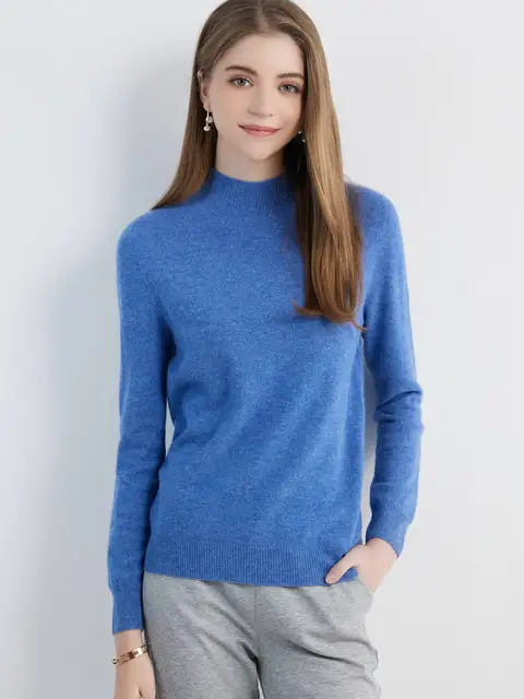 Naise 100% meriinovillast madala kaelusega ja pikkade käistega sviiter S-XXL 5