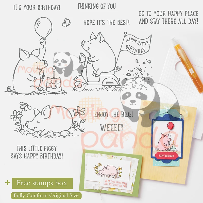 Симпатичные прозрачные штампы в виде свиньи и металлические для