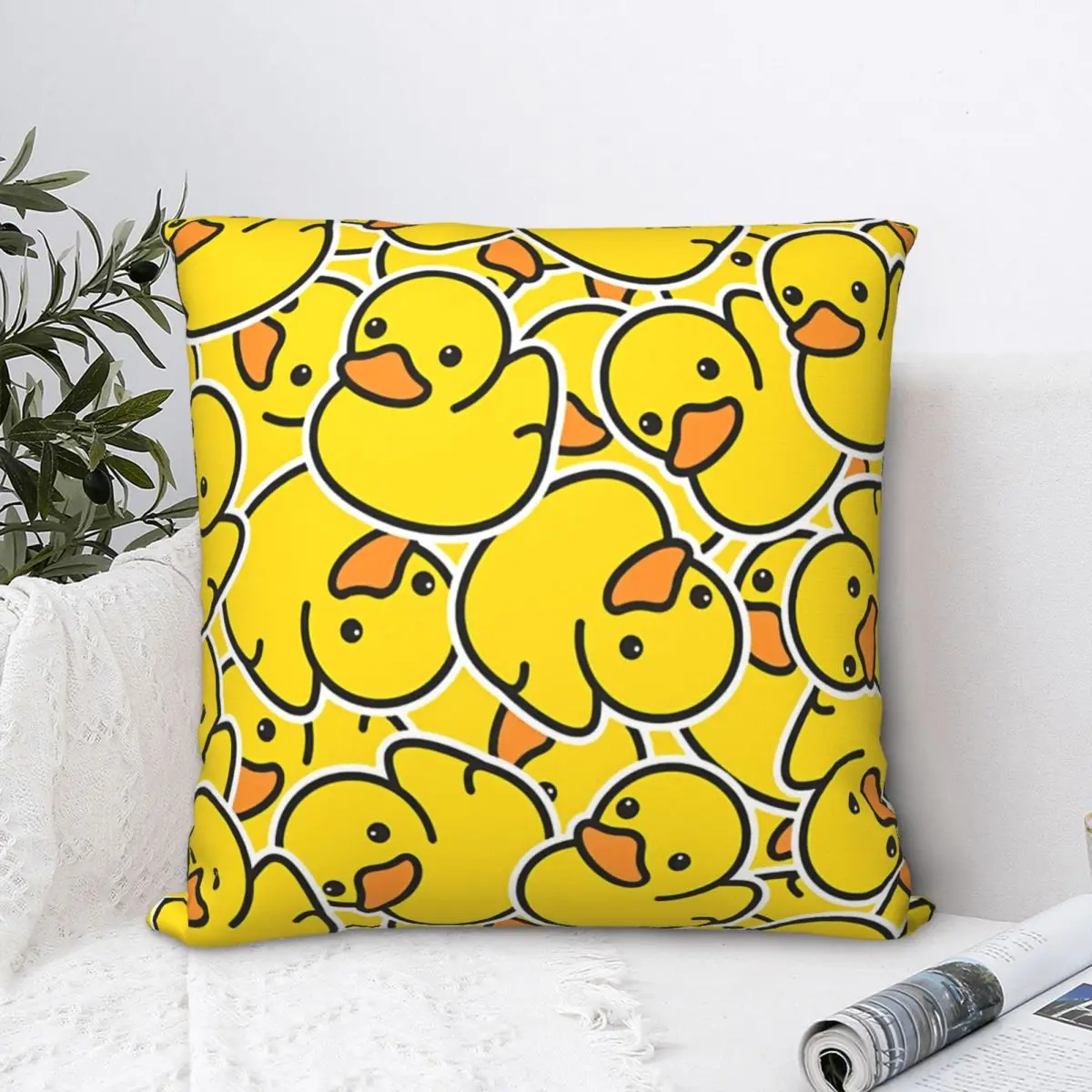 

Желтая Классическая резиновая утка, наволочка, подушка для дома, с принтом «сделай сам», наволочка для офиса, декоративная