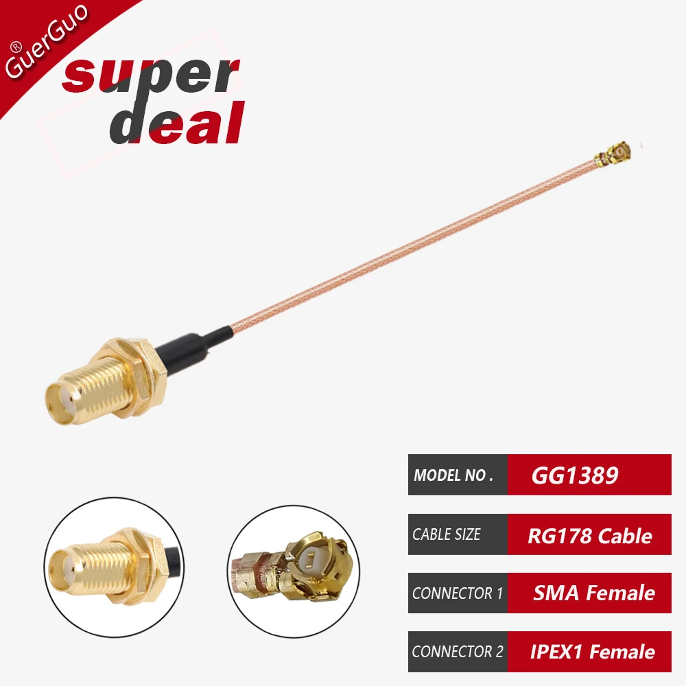 

10 шт. RG178/1,13 мм кабель SMA «мама» с косичкой RP SMA «мама» на U.FL MHF «мама» разъемы адаптер для Wi-Fi маршрутизатора GPS