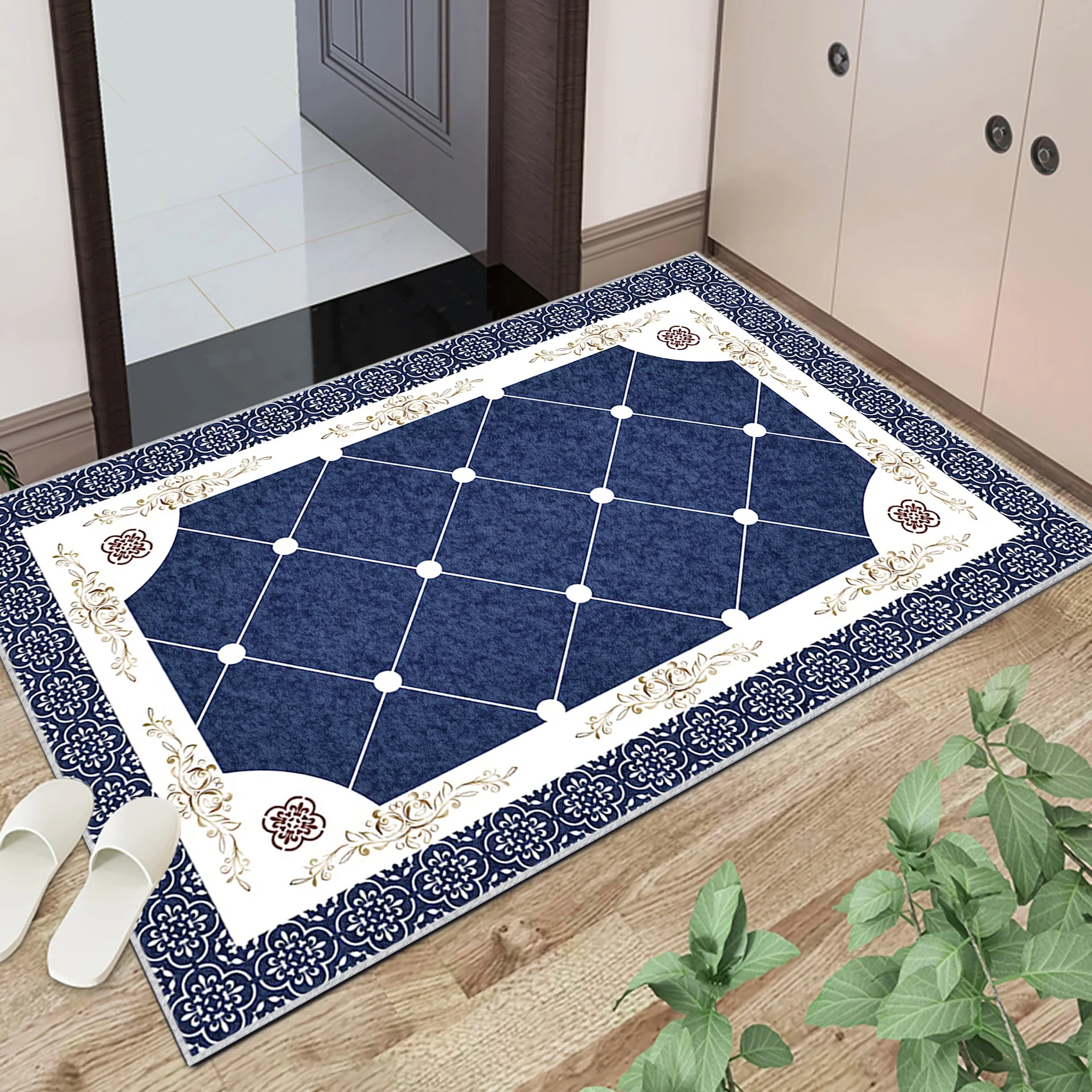 

European Jacquard Hallway Doormat Multi-sizes Kitchen Carpets Floor Mat Living Room Rectangle Rugs Home Decor Mat tapis cuisine