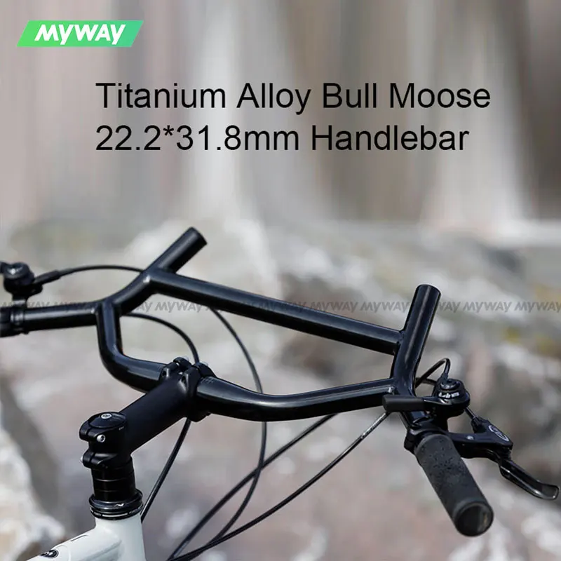 Фото Руль MYWAY Custom Bull Moos из титанового сплава, руль для велосипеда, запчасти для гравийных велосипедов, ретро-руль для туристических велосипедов, 31.8 мм №4