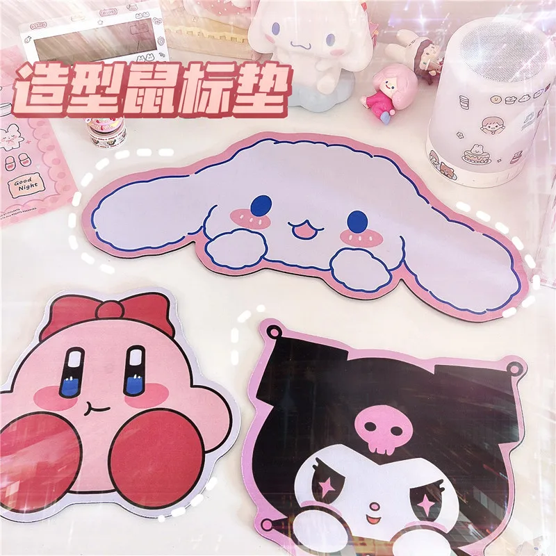 

Sanrioed аниме милый Kawaii Kuromi Cinnamorol Kirby lrрегулярные офисные игры Мягкий Нескользящий Коврик для мыши