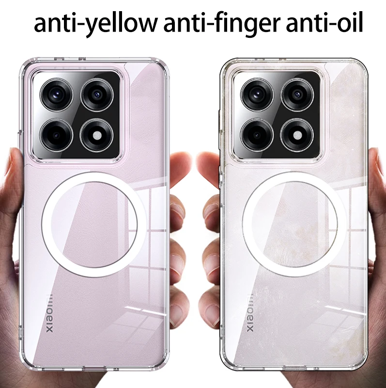 Чехол для Xiaomi 14T PRO Ледяной Кристалл Магнитный прозрачный приятный кожи