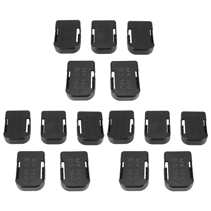 

HTHL-15Pcs Battery Storage Rack Battery Holder Case For Makita 18V Fixing Devices(Black)