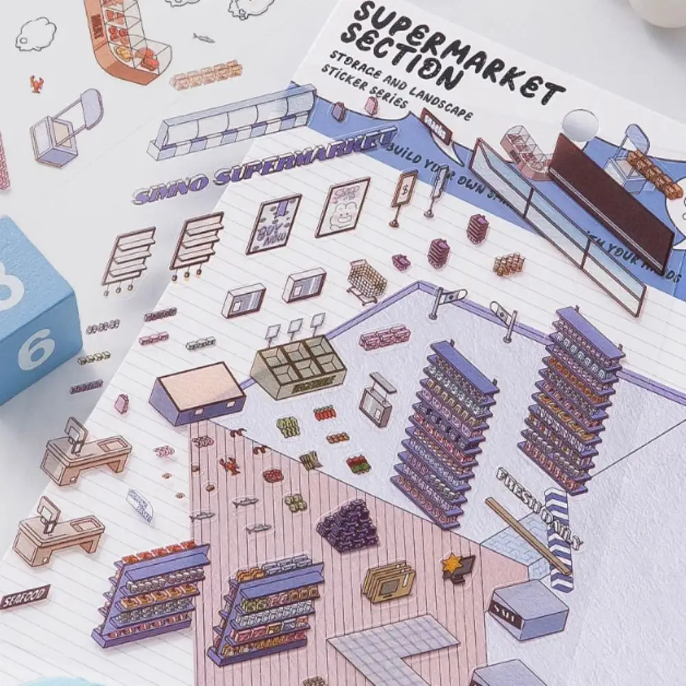 Ландшафтная серия для хранения 3D наклейка бумага сделай сам 4 в 1 трехмерная