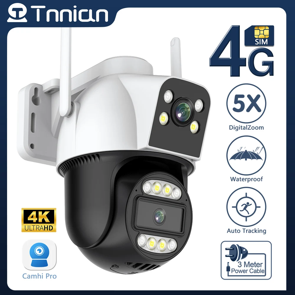 

Камера Наружного видеонаблюдения Tnnian 4K, 8 Мп, PTZ, Wi-Fi
