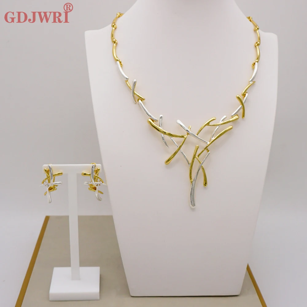 

2022 Fine Hot Sale Jewelry Dubai Costume Unique Necklace Earrings Sets For Women High Quality Wedding Party Gift Jewellery