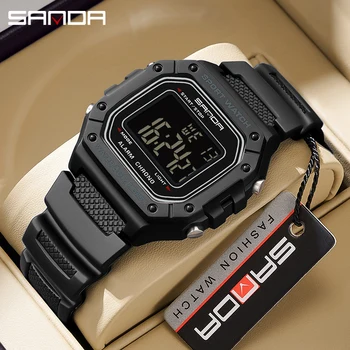 SANDA 2156 Fashion Men's Watches Waterproof Sports Watch For Man Military S-style Shock Stopwatch Shockproof Digital Wristwatch 1