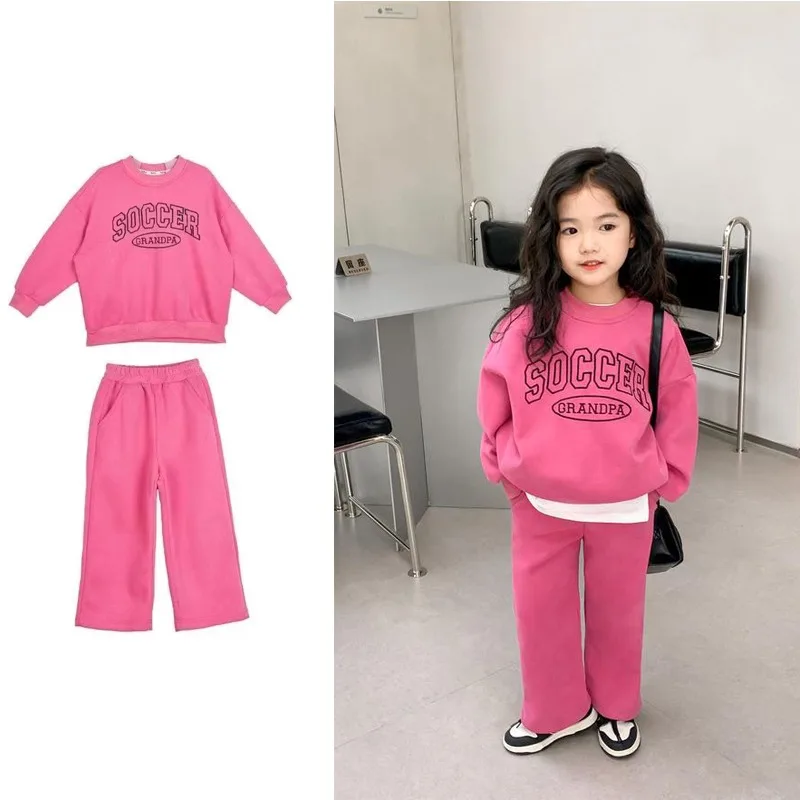 

Baby Girls Clothing Set Spring Autumn Pink Letter Print Toddler Girl Sets Kids Tracksuit Kid Set Pink Outfit Hoodies and Pants