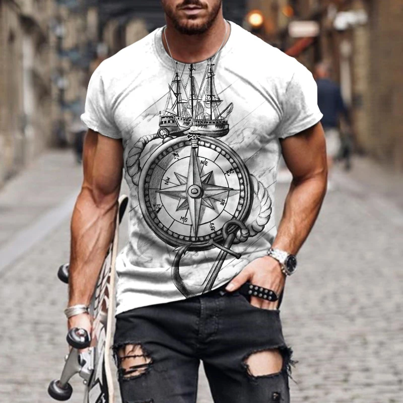 Футболка мужская оверсайз с коротким рукавом и 3D-принтом черепа |