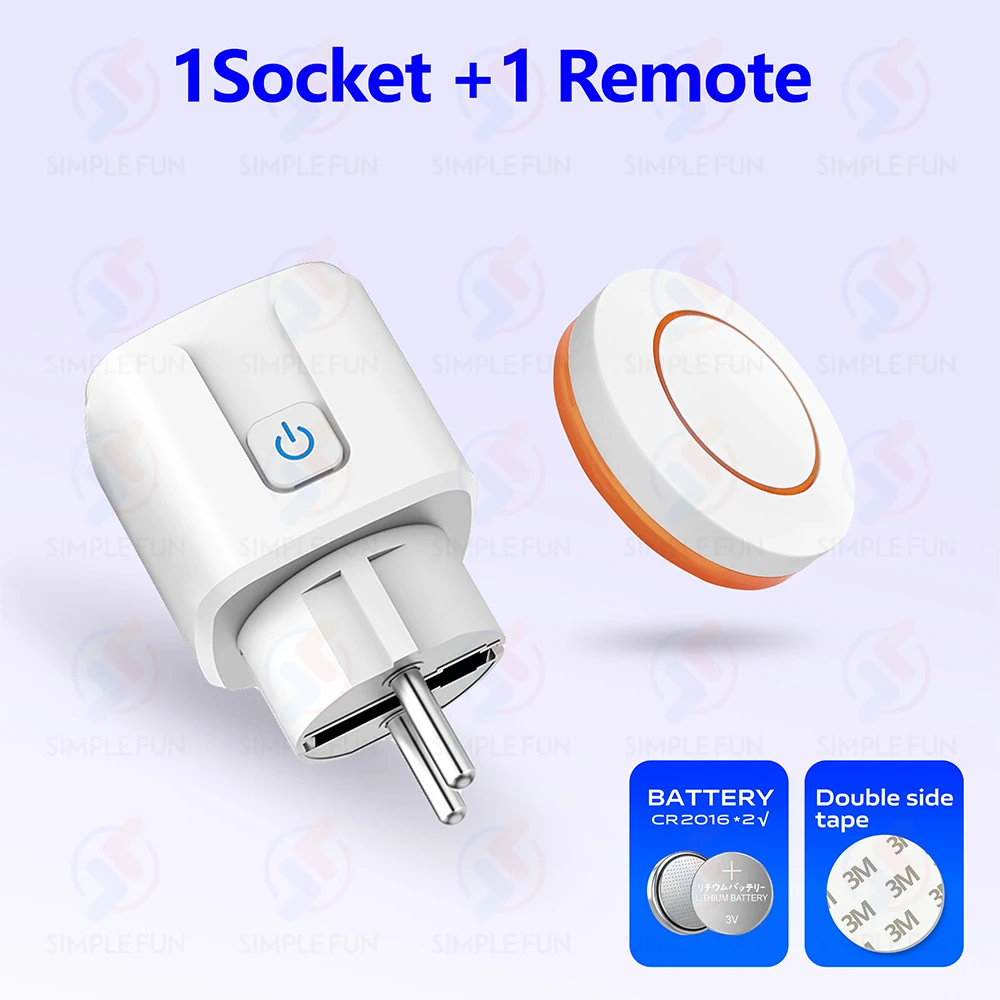 

Умная розетка SLMPLEFUN WiFi 433 МГц 16A