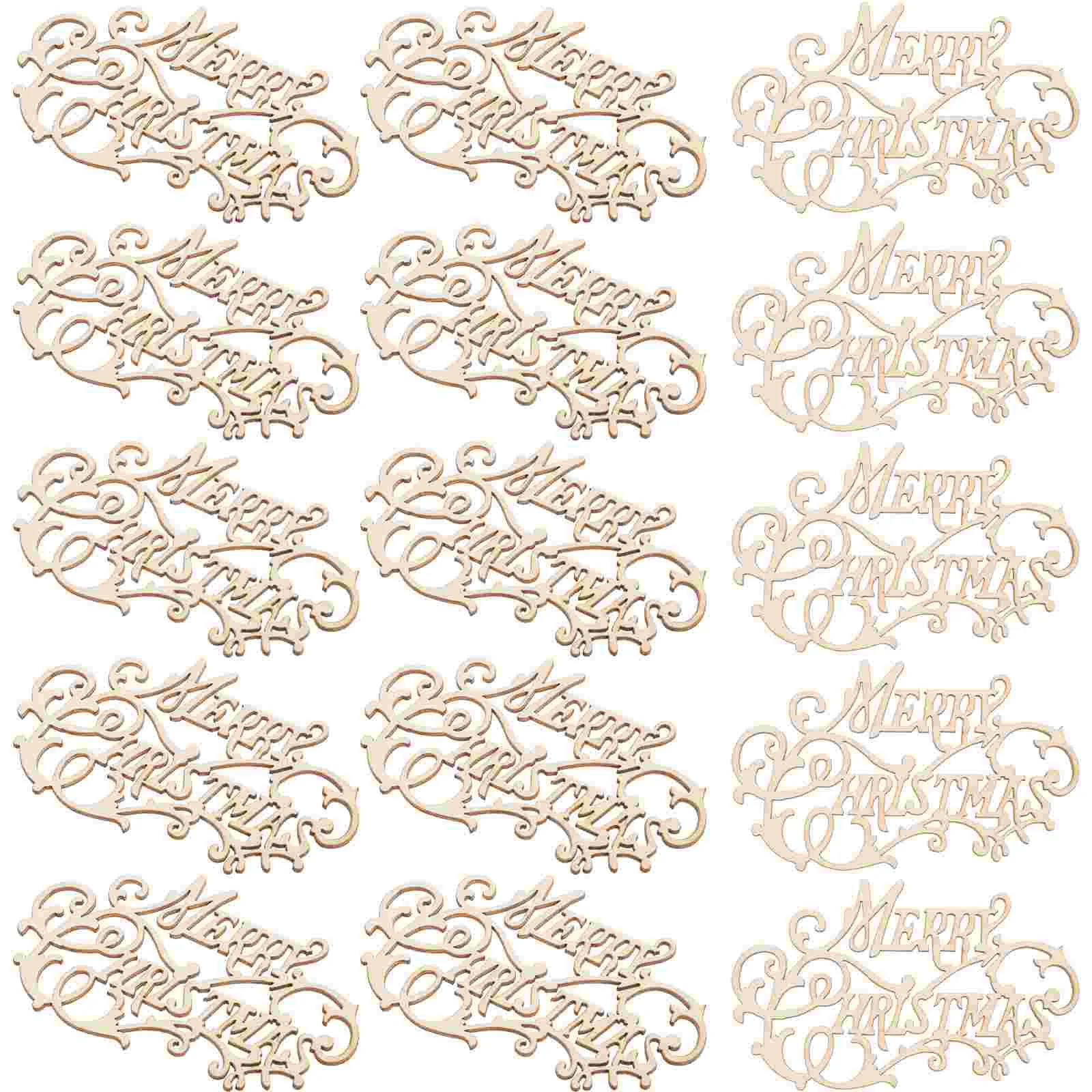 

20 Pcs Christmas Wood Chips Decor Pendant Unfinished Wooden Cutouts Graffiti Slices Painting Ornament Delicate Xmas