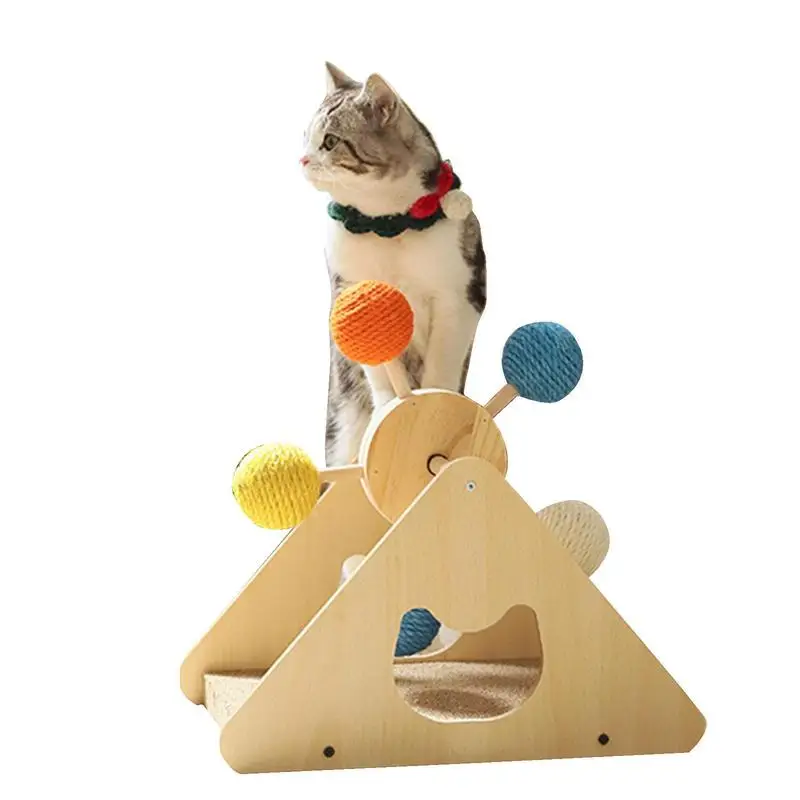 

Scratching Post Ball Toy For Cat Cat Scratcher Featuring With Ball Natural Sisal Cat Scratching Rotatable Ball Exercise Wheel