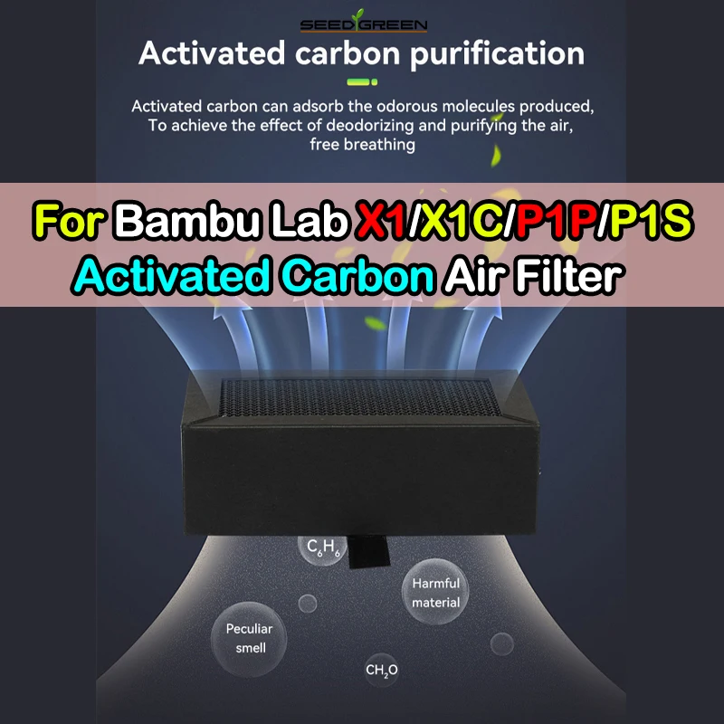 Для Bambu Lab X1 P1S 3D-принтер Запчасти 1/10 шт. P1P X1C Фильтр с активированным углем Замена