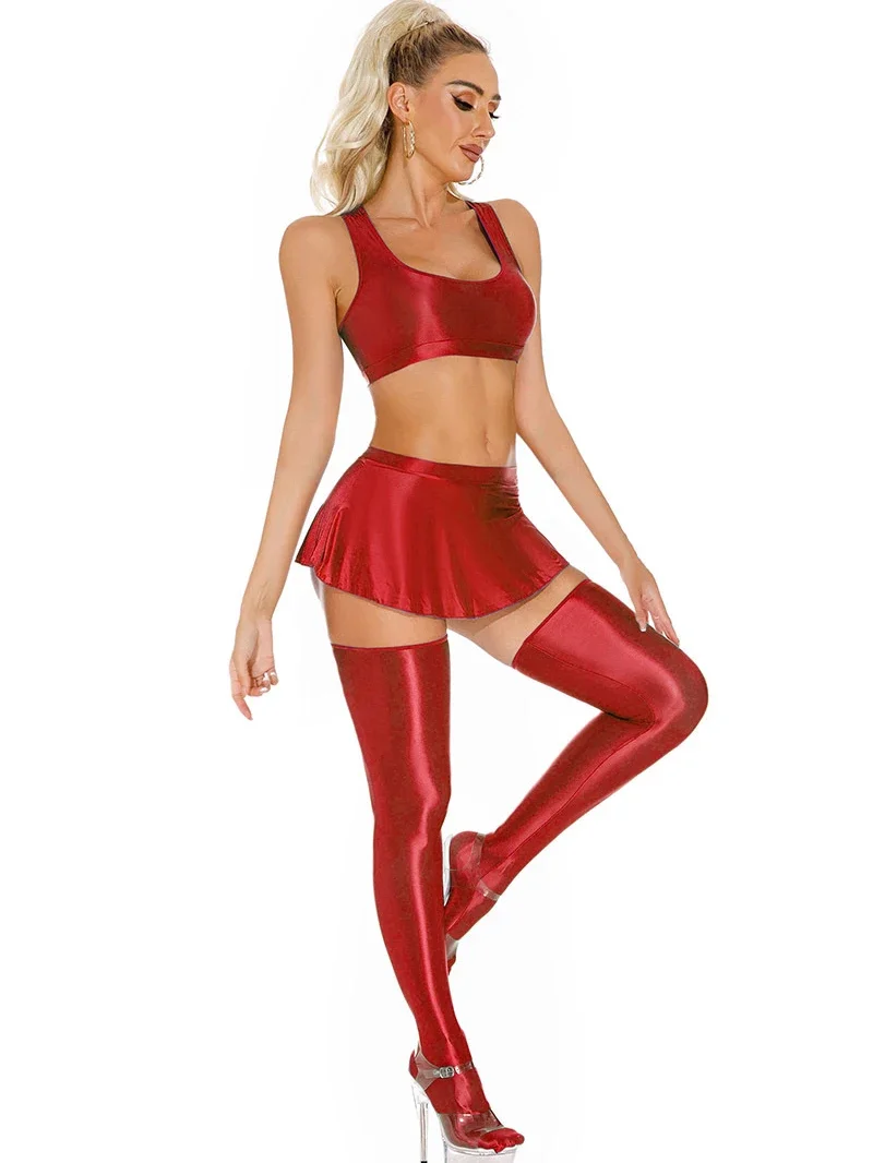 Женская юбка для взрослых яркая эластичная блестящая шелковая прозрачная