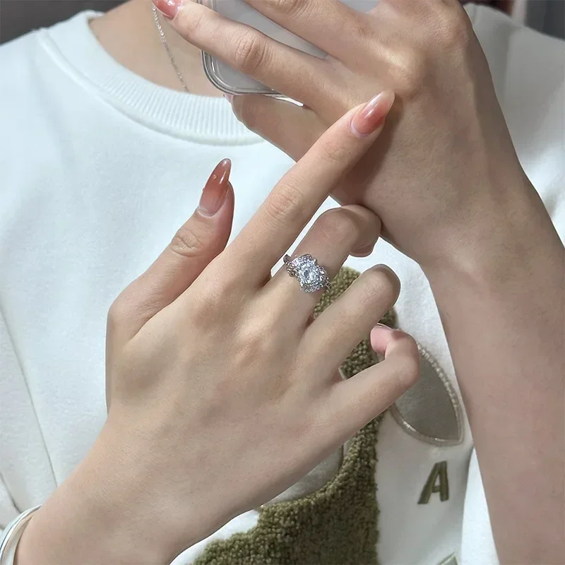 Высокое качество роскошное кольцо с бриллиантом в стиле MDLMoissanite 18-каратное