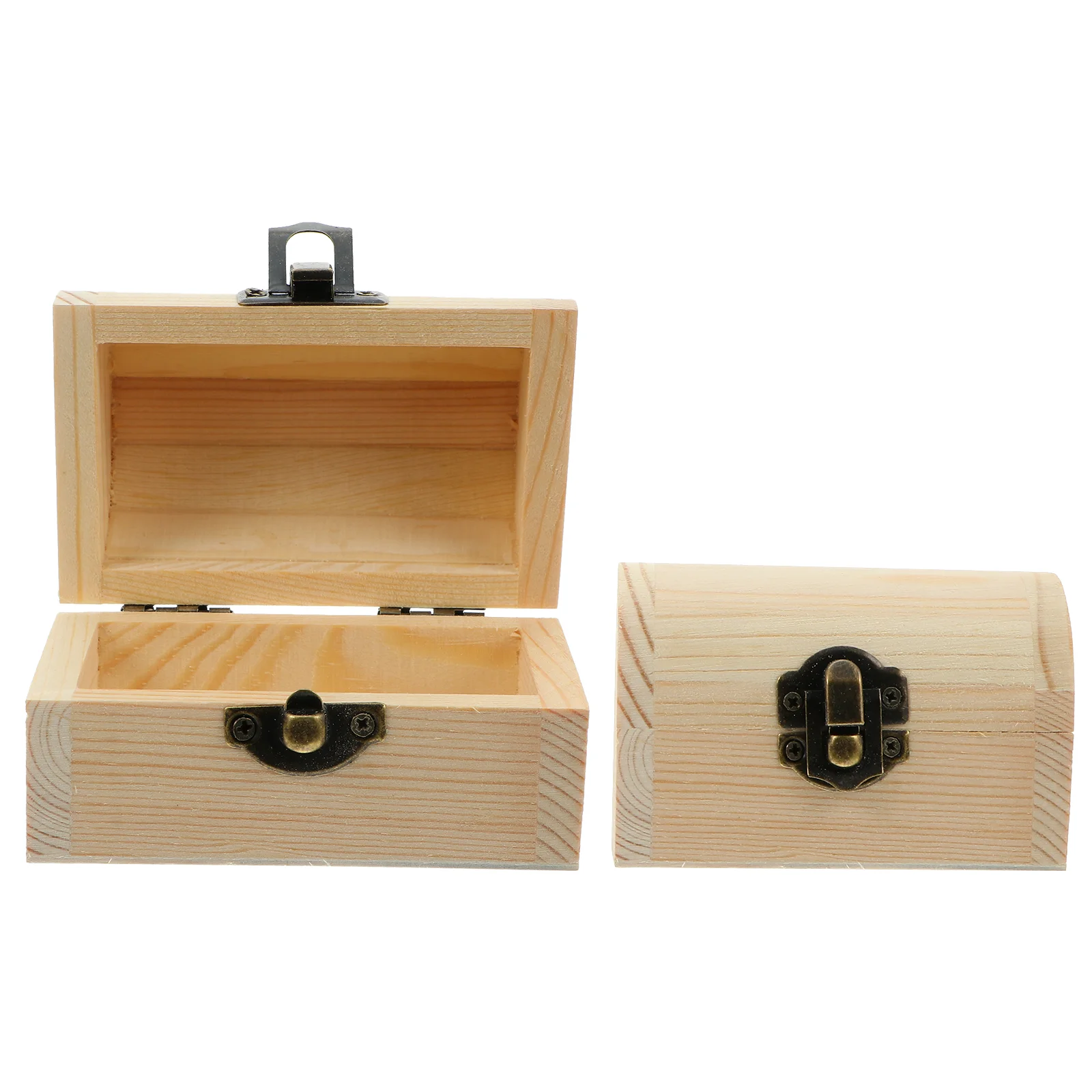 

2 Pcs Storage Bins Lids Toys Decorative Lock Case Wooden Box Kids Keepsake Treasure Organizer Recipe Candy Pirate