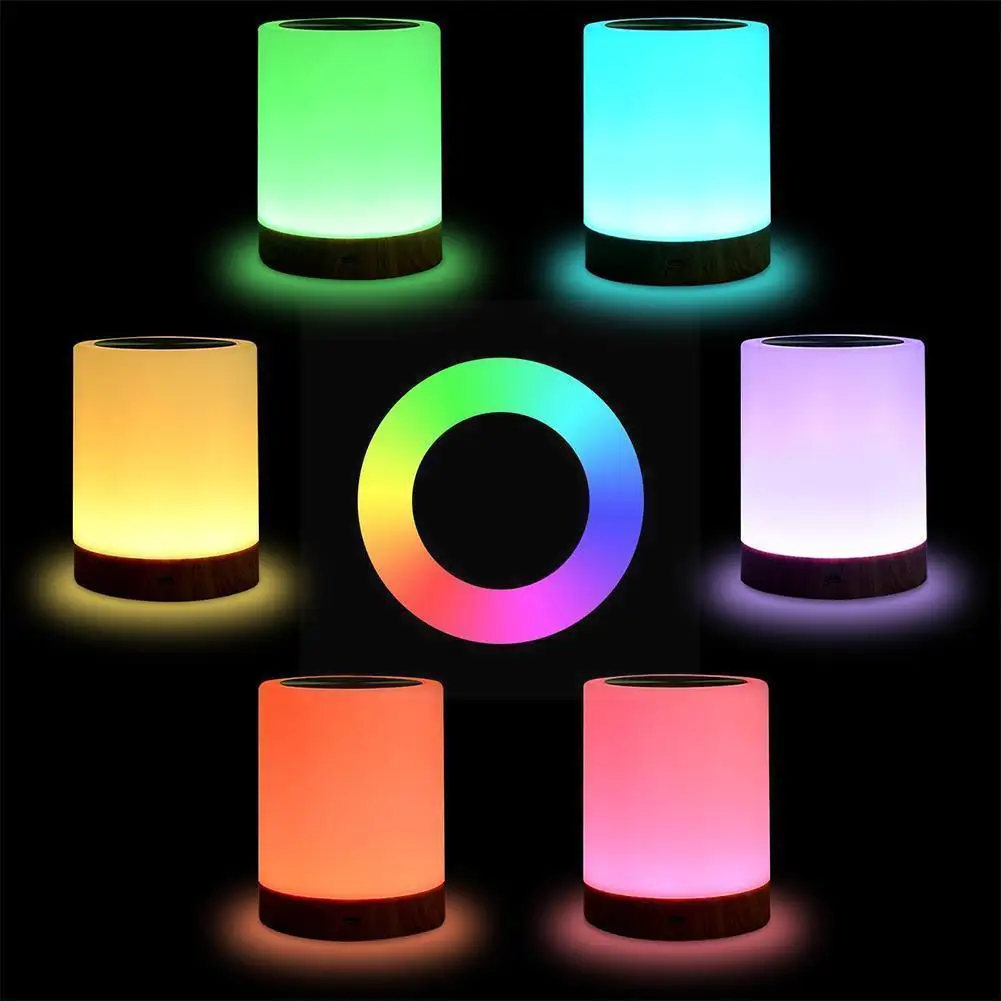 

LED Night Light USB Rechargeable Colorful Lighting Sensor Night Lamp Bedside Lamp For Bedroom Living Room Night Led Light O2H3