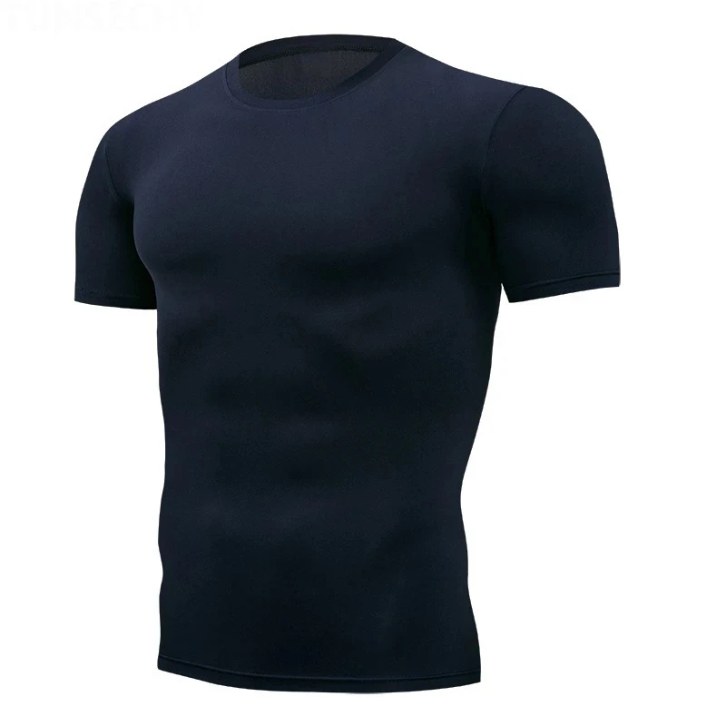 

Мужская компрессионная футболка, дышащий футбольный костюм, облегающая Спортивная одежда для фитнеса, рубашка с коротким рукавом для верхо...