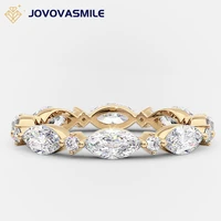 jovovasmile moissanite wedding band 0 5ct marquise cut hybrid round brilliant moissanite diamonds