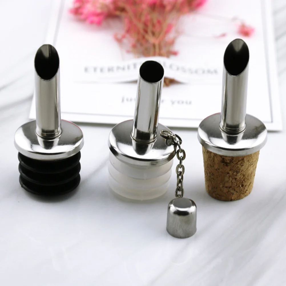 

5pcs Vinegar Bottle Spout Stopper Pour Pourer Metal Saver Pourer Cork Spout