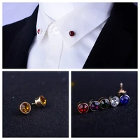 i remiel korean mens brooch collar pin crystal rhinestone pins and brooches lapel studded pin buckle shirt collar accessories