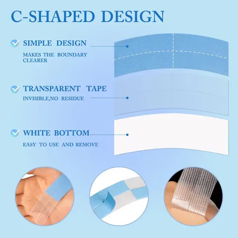 6шт дуговая двусторонняя лента прозрачные клейкие полоски для волос для париков фронта шнурка