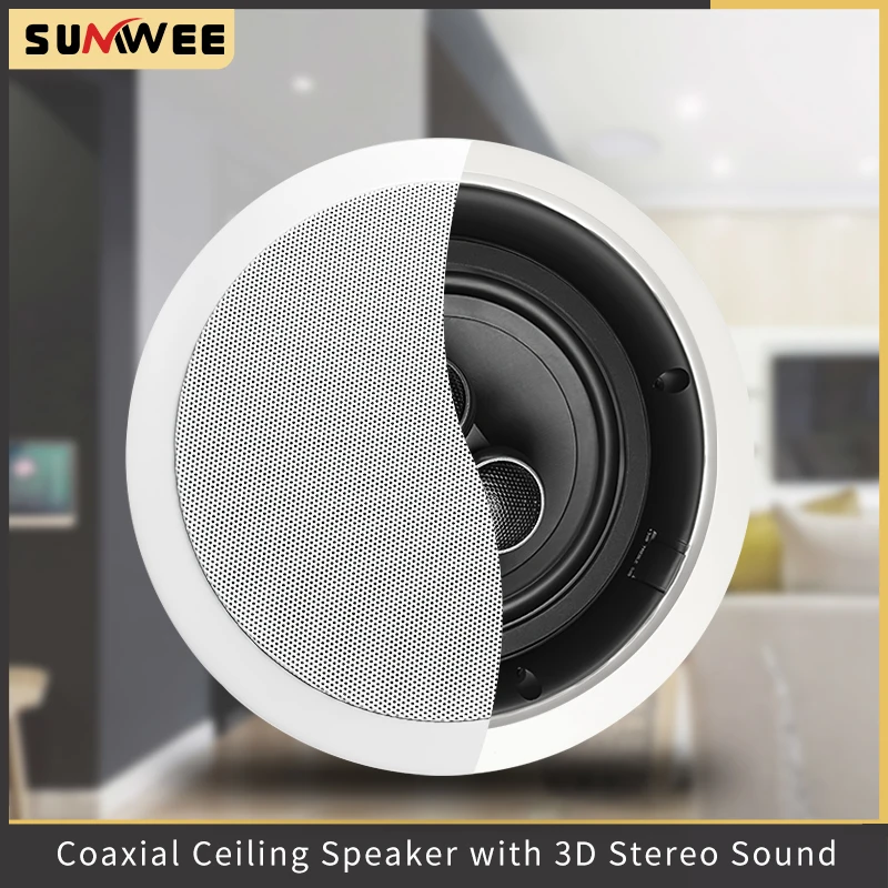 Frameless Ceiling Speaker Coaxial 8 ohm 60W A pair 2 pcs Treble Home Theater sound system Background Music Home Audio System