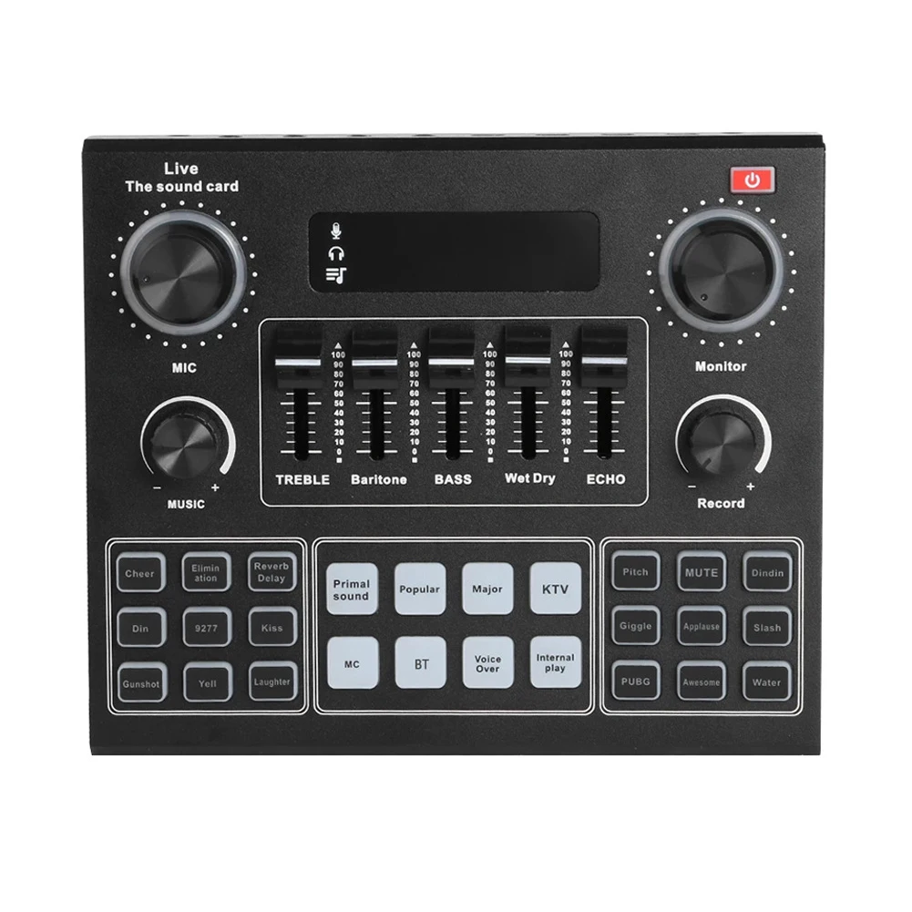 

V9 Sound Card Audio Set Interface External Usb Webcast Studio Live Microphone Bluetoo Function For Phone Computer