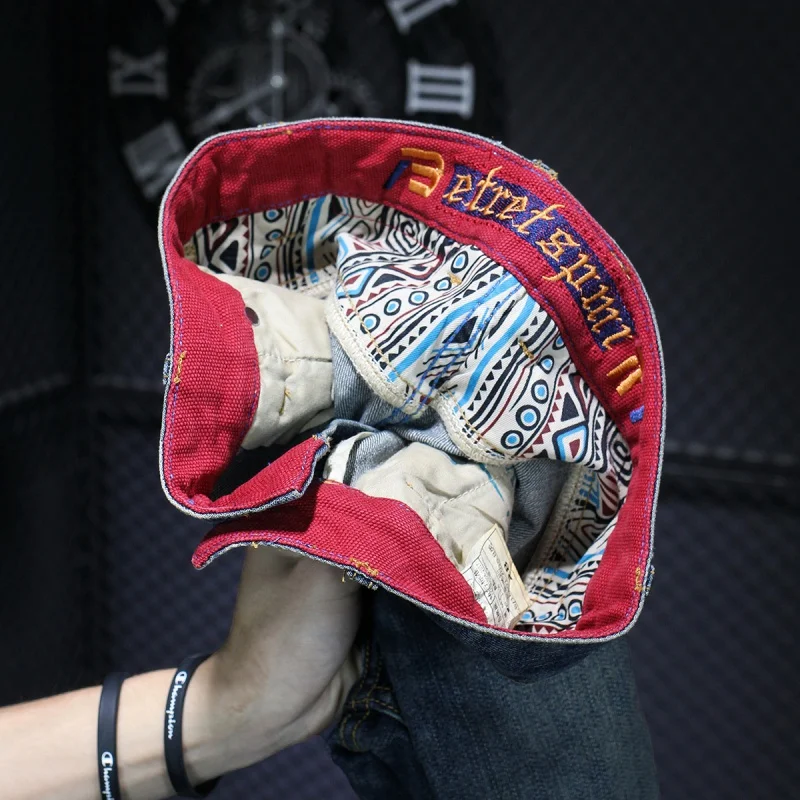 Мужские ретро джинсы с ностальгическим эффектом весна-осень 2024 высококлассные