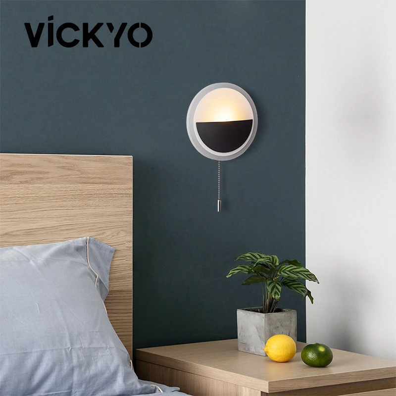 VICKYO LED  Wall Lamping Bedside Lamp Modern Minimalist Nordic Creative 2022 New For Bedroom Living Room Dining Room Pull Switch