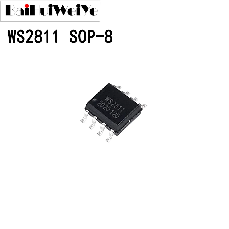 WS2811 2811 WS2811S SMD RGB светодиодный чип драйвера питания, новый оригинальный чипсет хорошего качества, 50 шт.